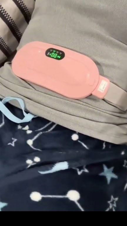 💖 Portable Cordless Menstrual Heating Pad Belt – Rechargeable Period Cramp Relief with 3 Heat Levels | Fast Heating Pain Relief Massager for Women