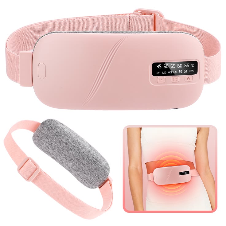 💖 Portable Cordless Menstrual Heating Pad Belt – Rechargeable Period Cramp Relief with 3 Heat Levels | Fast Heating Pain Relief Massager for Women